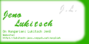 jeno lukitsch business card